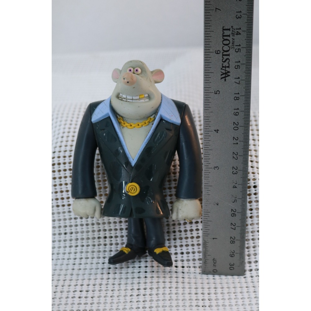 DreamWorks Flushed Away Action Figure 5.5" Gray Whitey Rat Suit Gold Chain